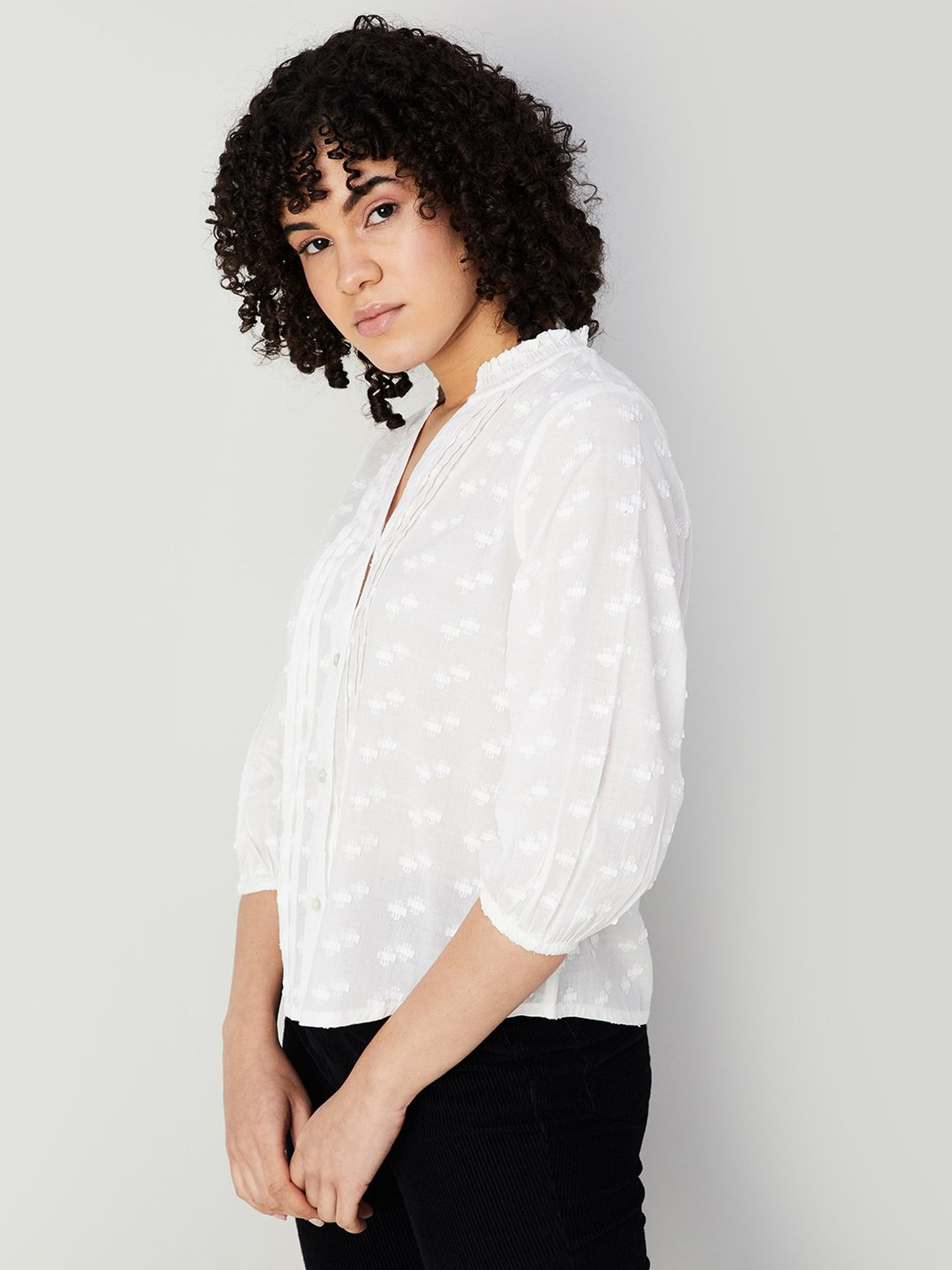 Fame Forever by Lifestyle White Self Design Top