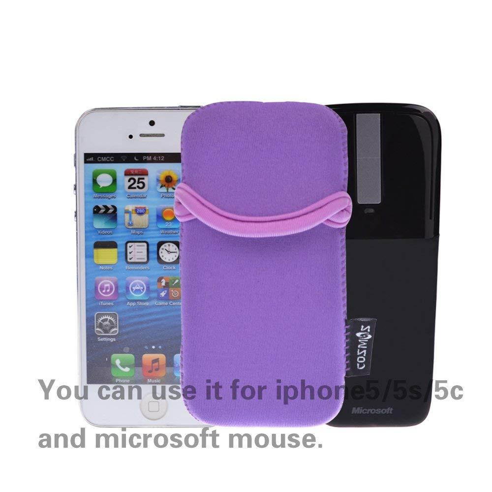 Cosmos &reg; Purple Neoprene Carrying Protection Sleeve Bag Pouch Cover for Microsoft Arc Touch Mouse