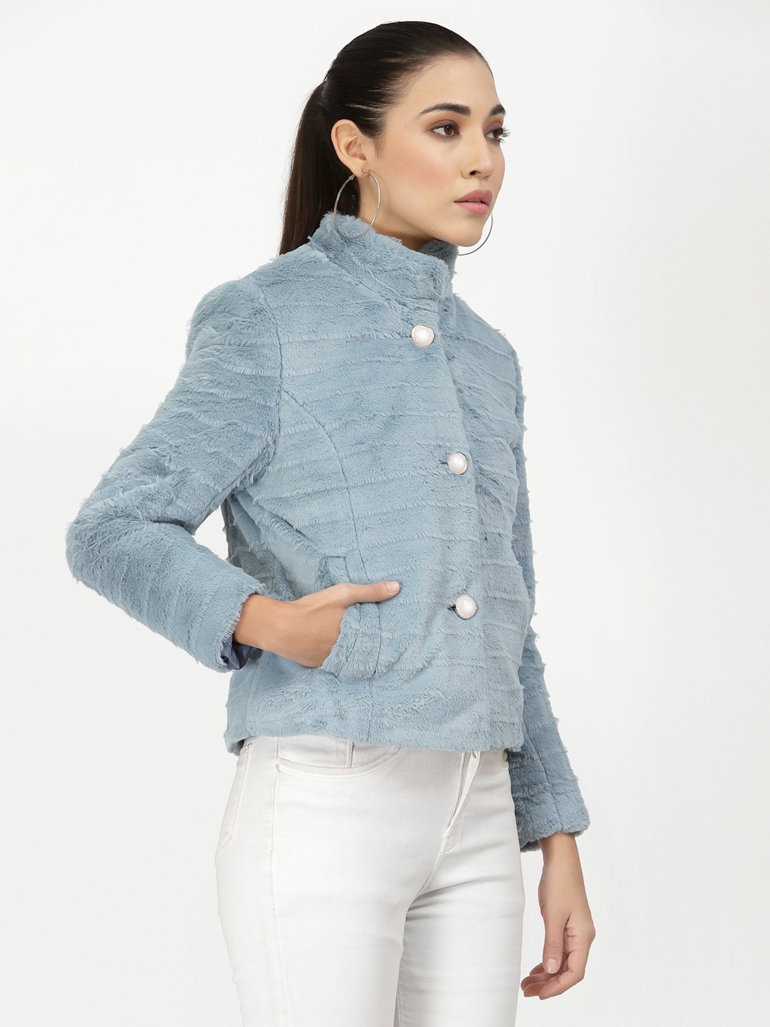 Juelle Sky Blue Casual Jacket