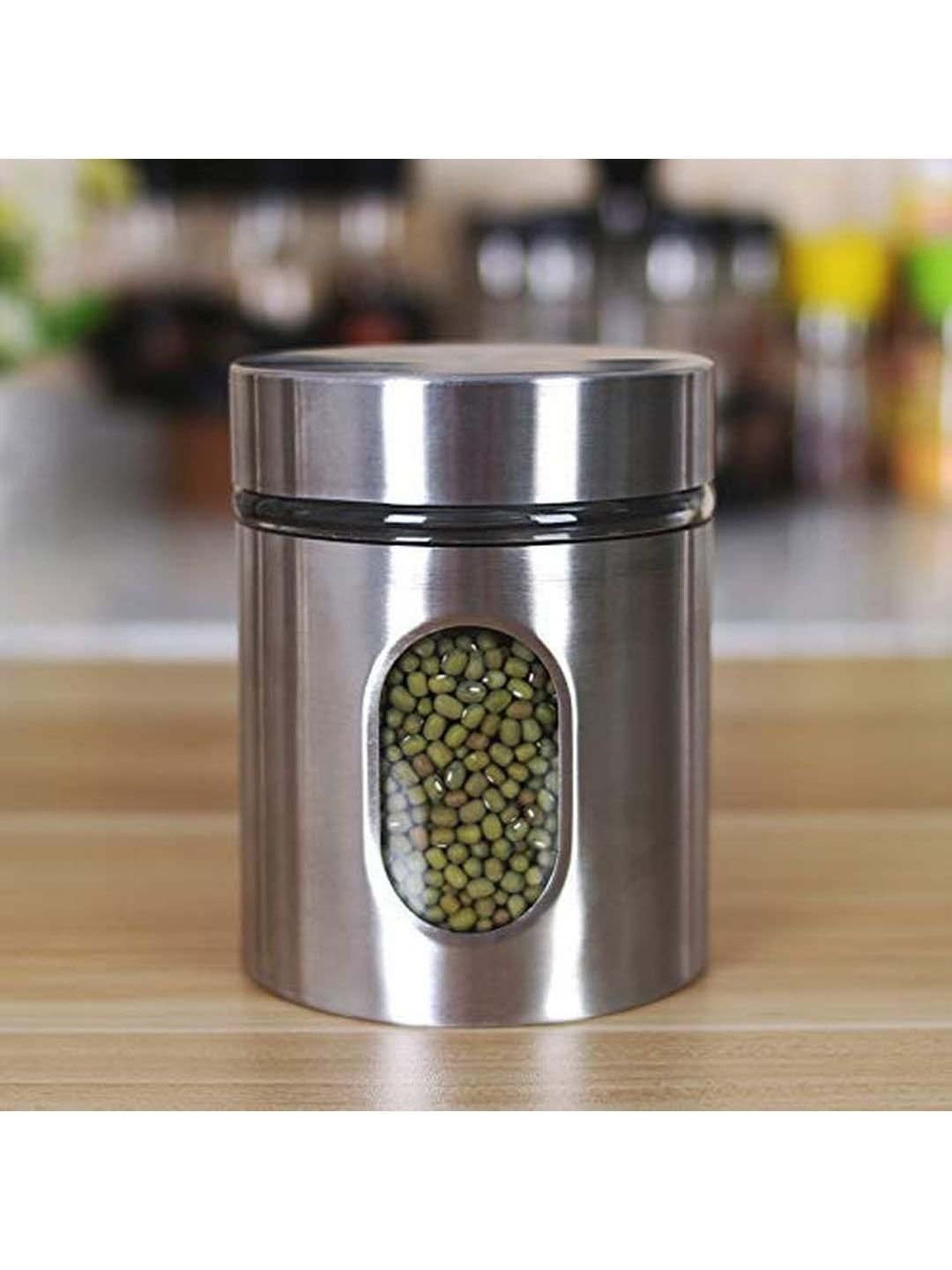 Femora Clear Glass & Steel Storage Jars (700 ml, 1000 ml & 1300 ml) - Set of 3