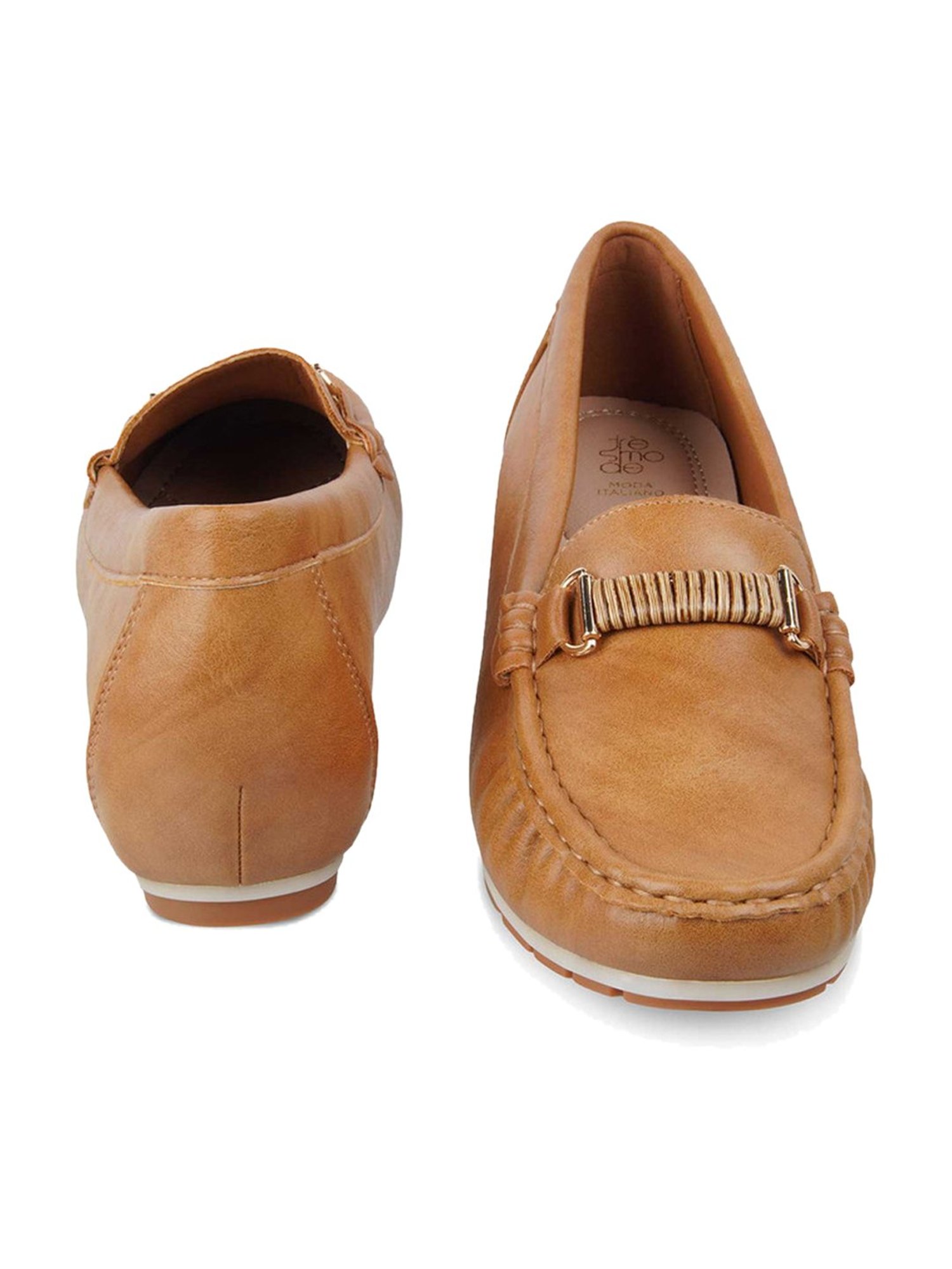 Tresmode Women's Camel Wedge Loafers