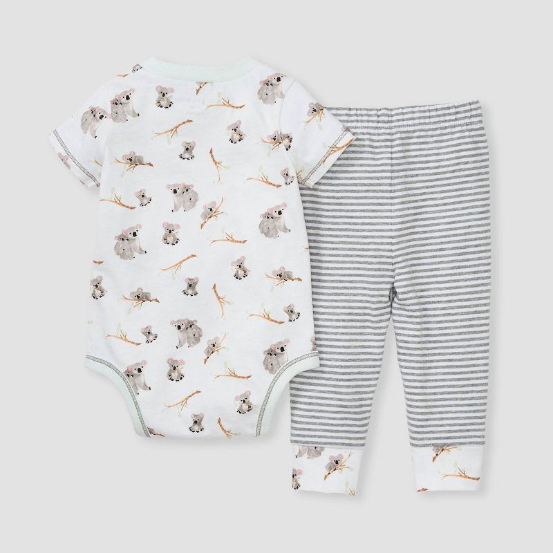 Burt's Bees Baby® Baby Boys' Organic Cotton Koala Bodysuit & Pants Set - Gray/White 9M