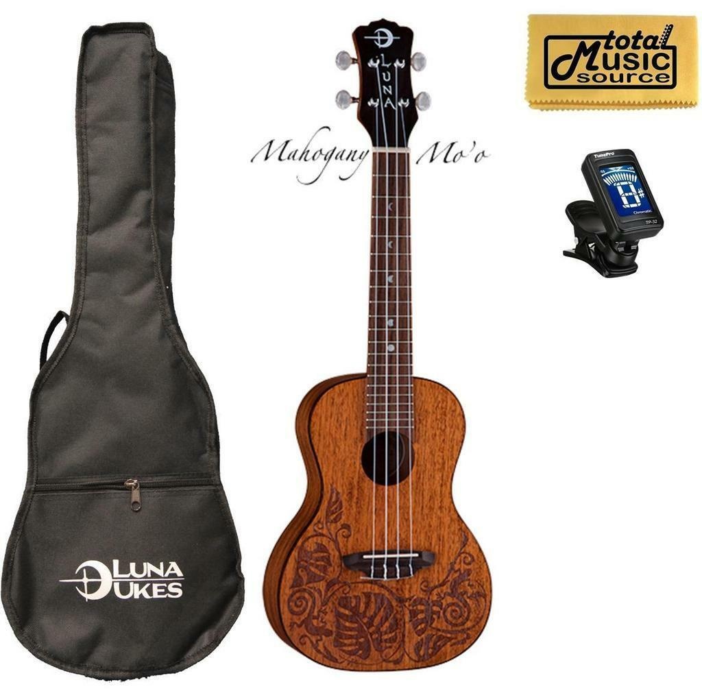 Luna Mahogany  Mo'o Concert Ukulele w/ Tuner & PC, UKE MO MAH PACK