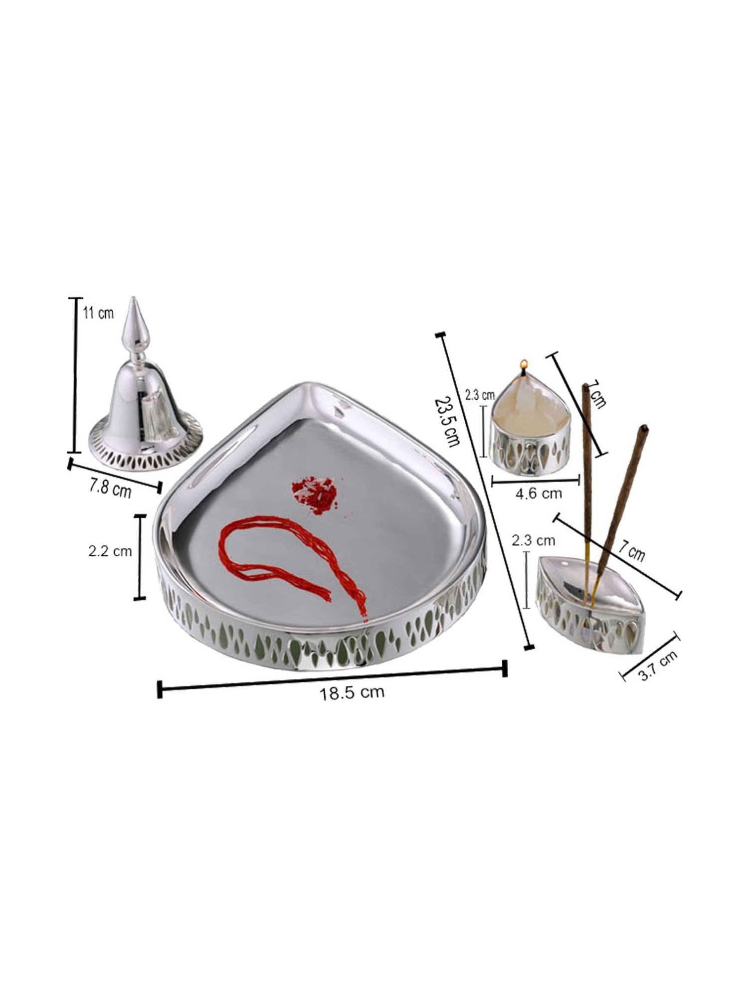 Episode Silver Plated Pooja Thali Divine Drop with Set