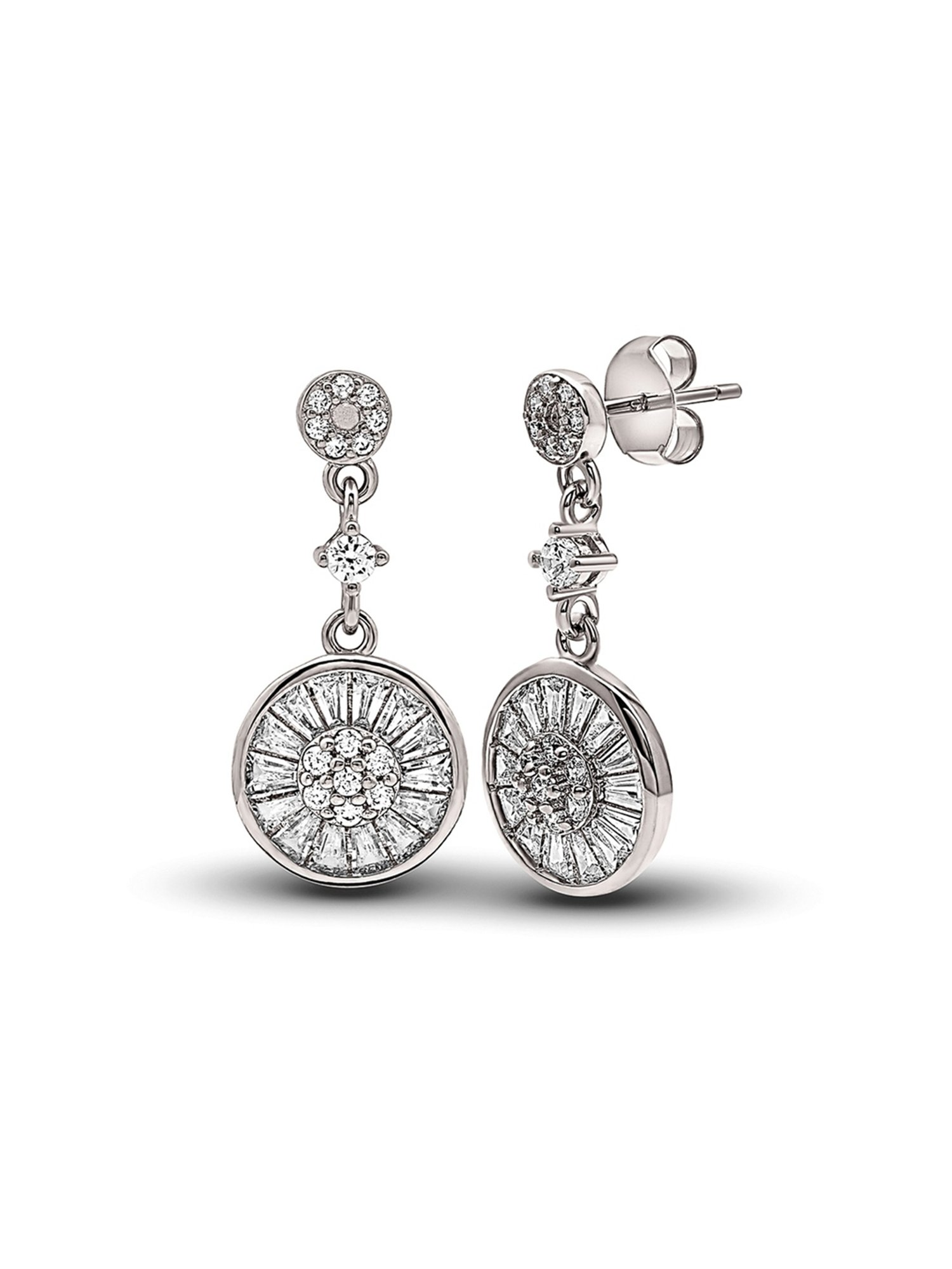 Silberry 92.5 Sterling Silver Wheel Drop Earrings for Women