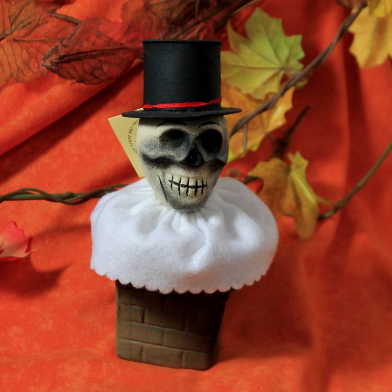 Halloween 7.5" Skeleton Skull Candy Container Ino Schaller Papermache  -  Decorative Figurines