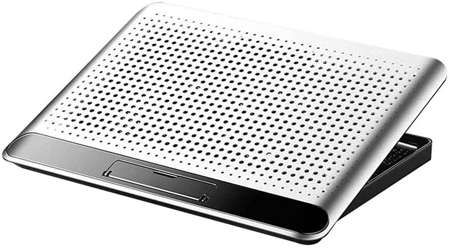 UOOD Laptop Cooling Pad for 12-17 Inch Laptop with Quiet Fans, Pure Metal Panel Portable Cooler, 6 Heights Adjustment, 2 USB Port, Lightweight Portable Very Silent