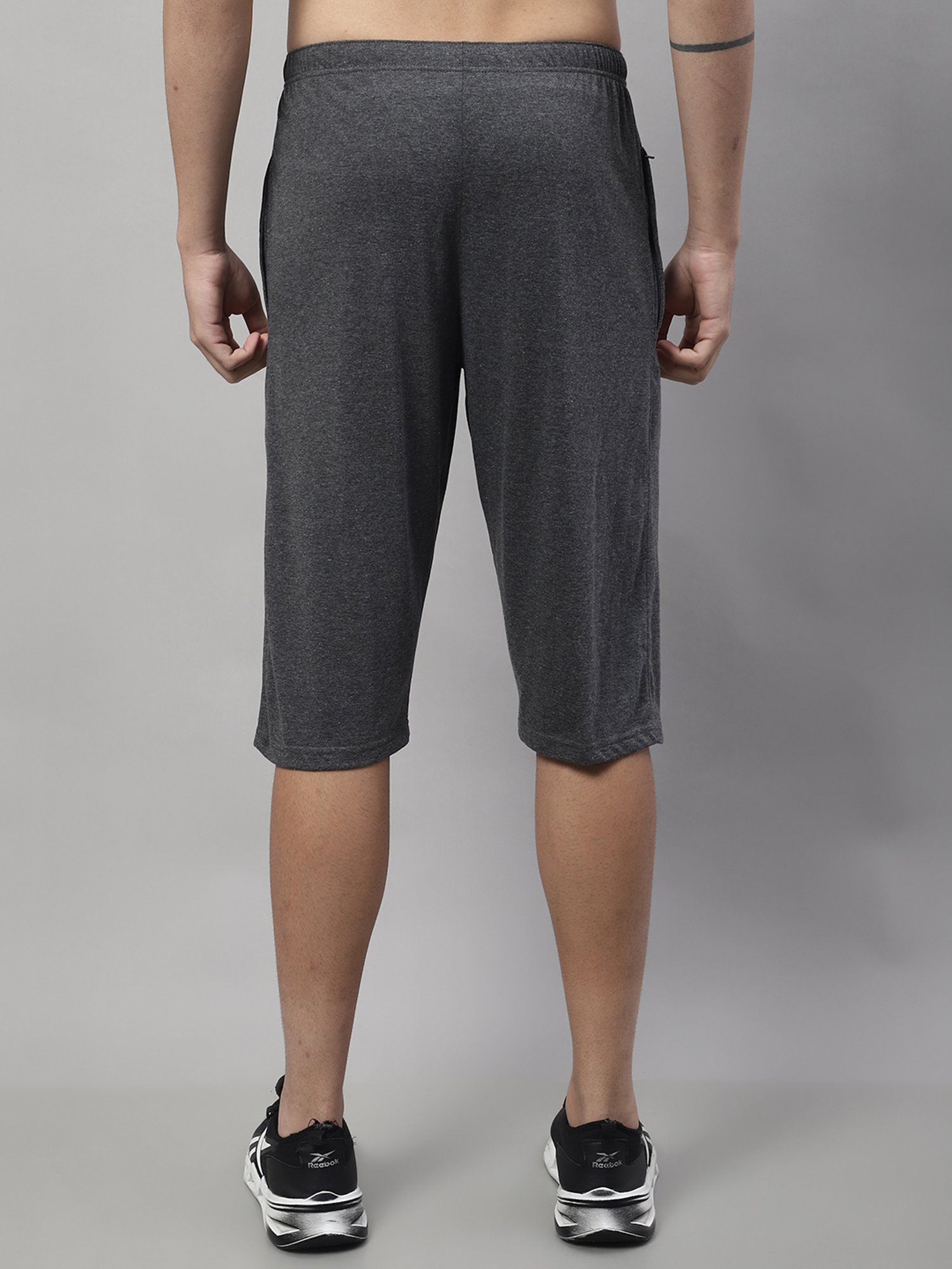 Vimal Jonney Sky Blue & Dark Grey Regular Fit Lounge Capris- Pack of 2