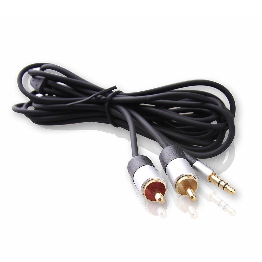 3.5mm Male to 2 RCA Male Audio Cable 3 5 6 10 15 ft Stereo Y Splitter Cord