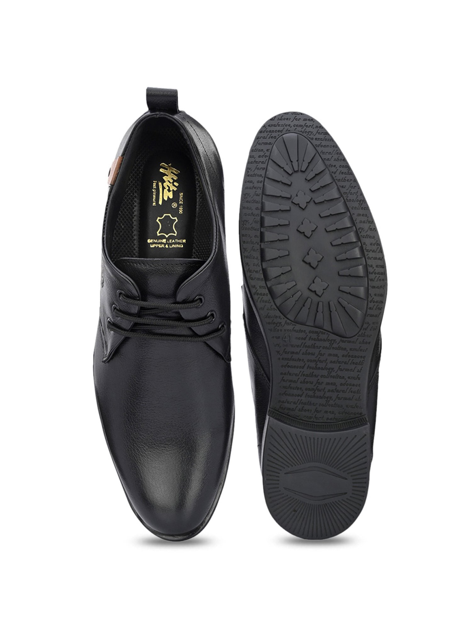 Hitz Men's Black Derby Shoes