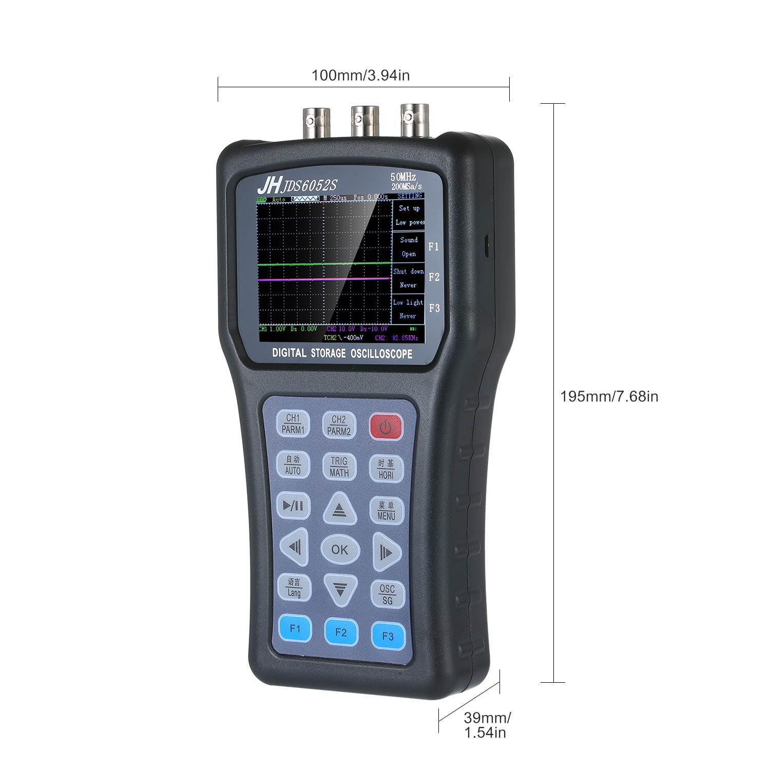 2-in-1 Oscilloscope & Function Signal Generator Dual Channel Oscilloscope Handheld Portable Digital Scope Meter Signal Generator 2CH Digital Storage Oscilloscope 50MHz 100MSa/s