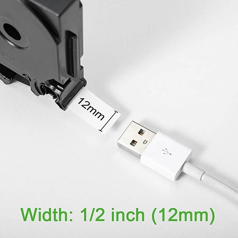 Compatible Label Tape Replacement for Brother P Touch Label Maker Tape, TZe-231 Tape 12mm 0.47 Inch Laminated White TZe231 TZ231 for PT-D200 PT-D210 PT-D400 Label Maker, 26.2 Feet, 4-Pack