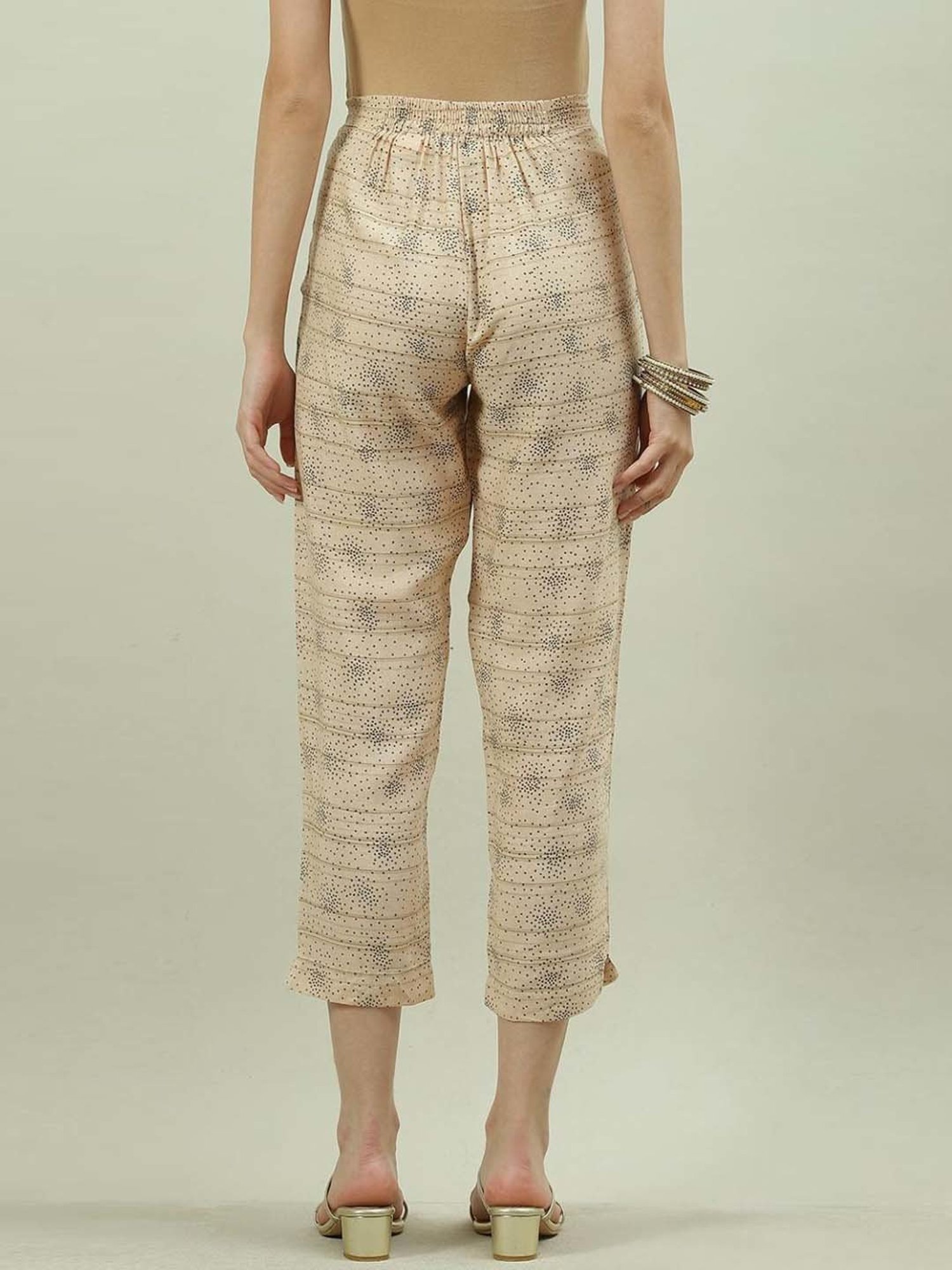 Biba Beige Printed Pant