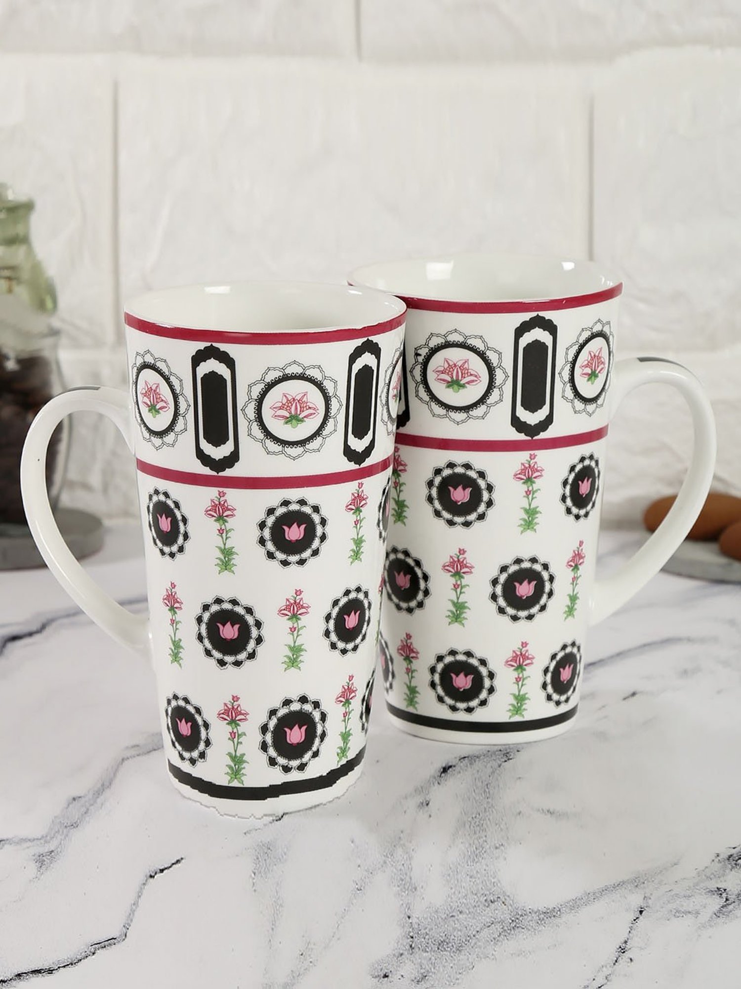 India Circus by Krsnaa Multicolor Ceramic 530 ML Mugs - Set of 2