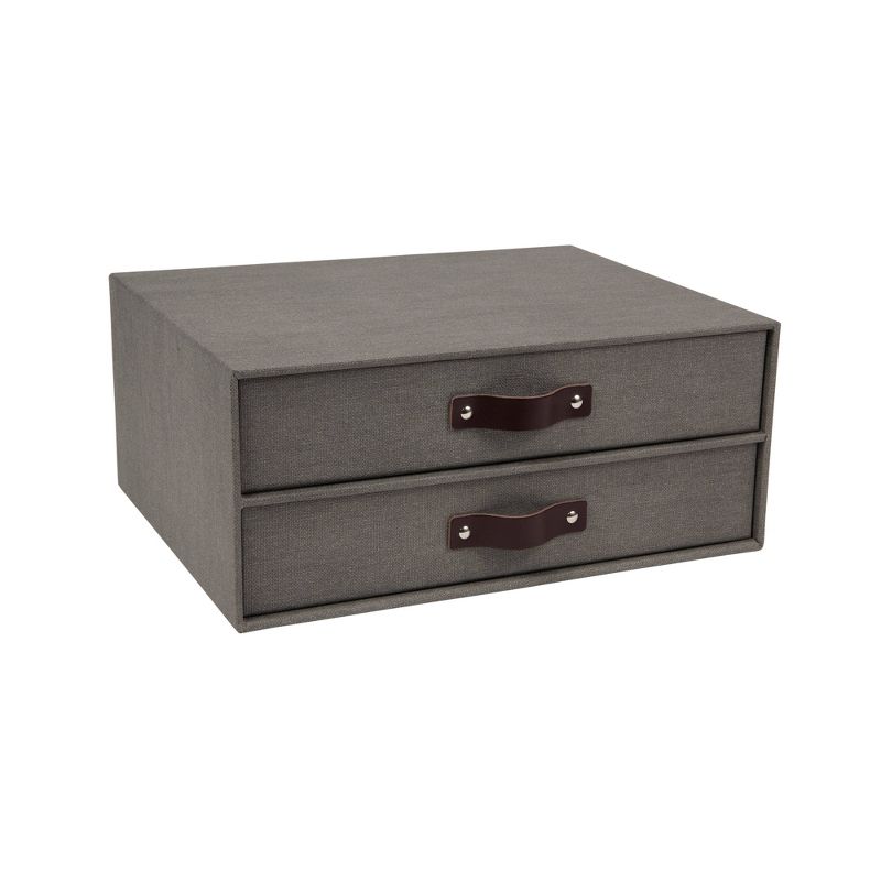 Birger 2 Drawer Canvas File Box Gray - Bigso Box of Sweden