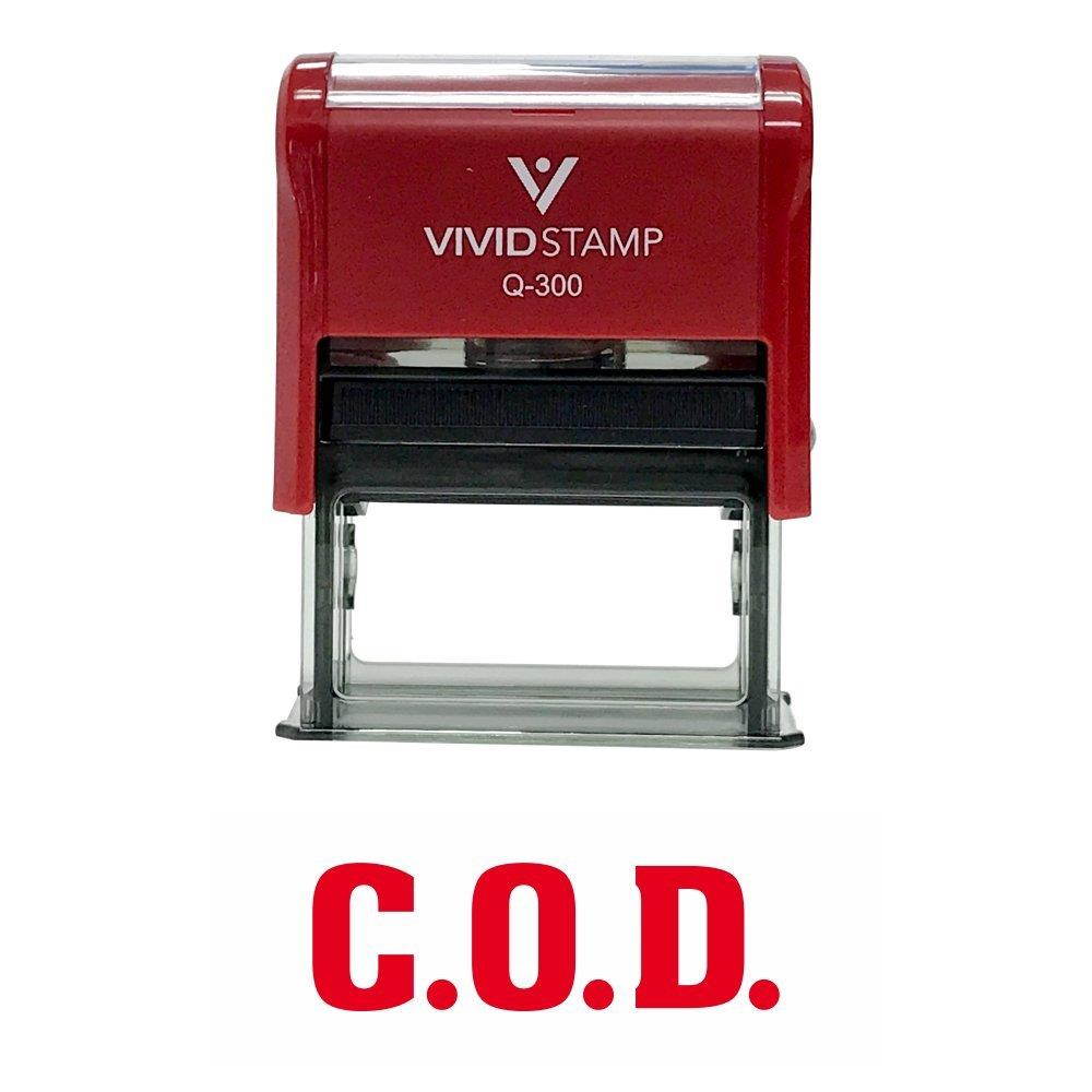 C.O.D. Self Inking Rubber Stamp (Red Ink) Large