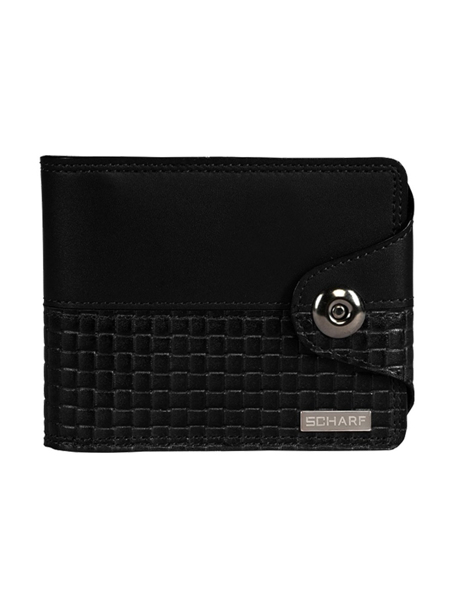 Scharf Black Leather Set Of Waist Belt And Wallet For Men