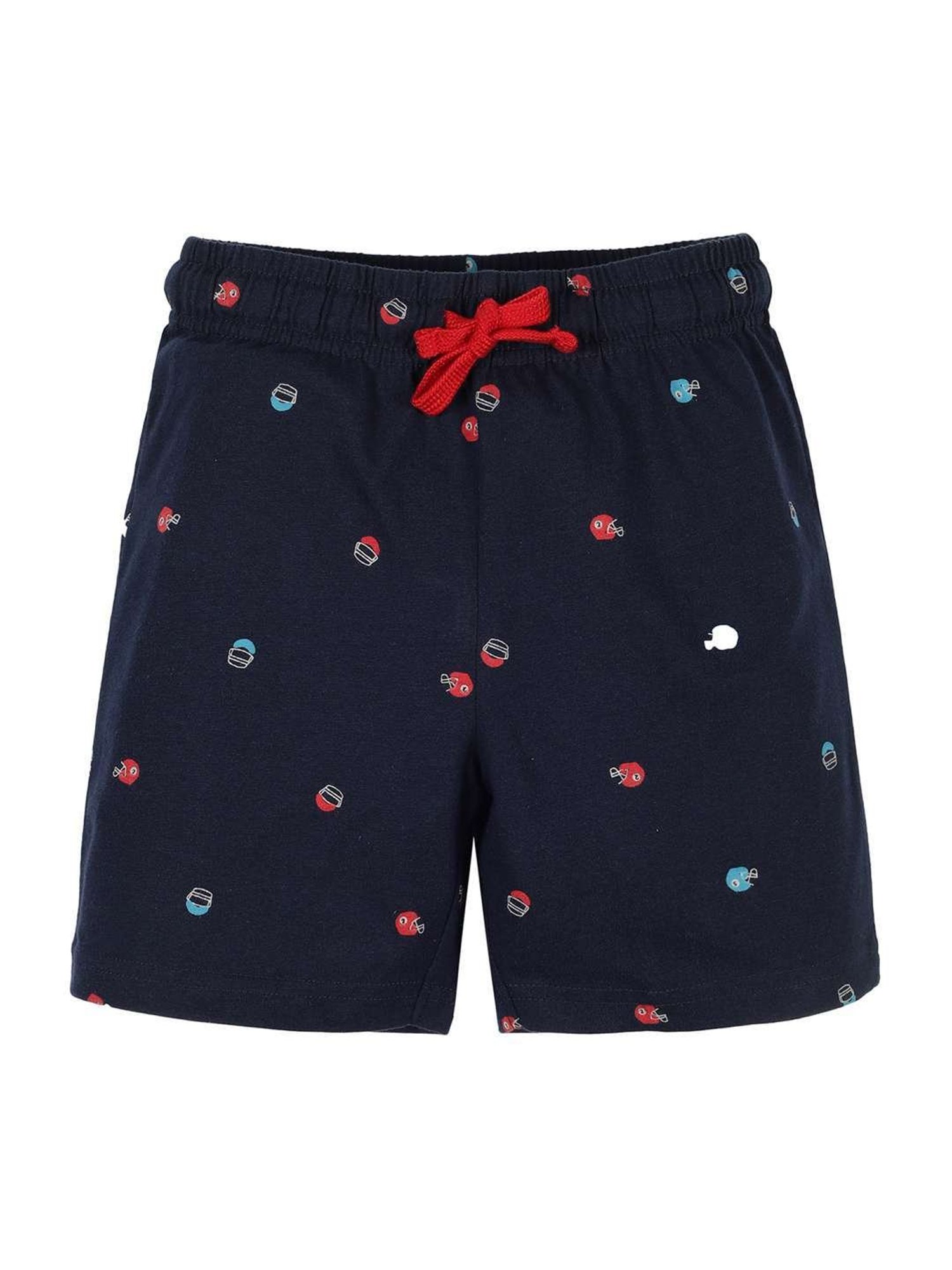 Plum Tree Kids Navy & Green Cotton Printed Shorts (Pack of 2)