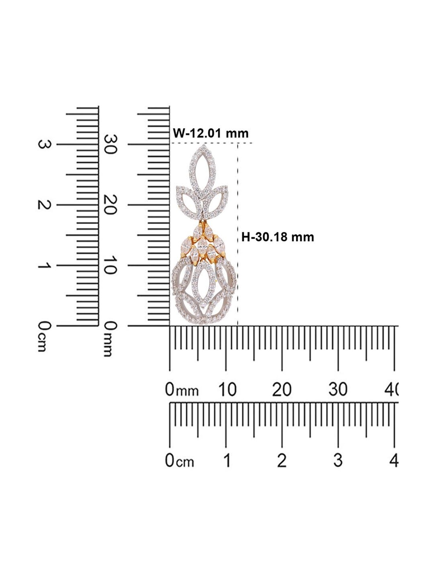 CKC 18k Gold & Diamond Earrings with White Rhodium Polish for Women