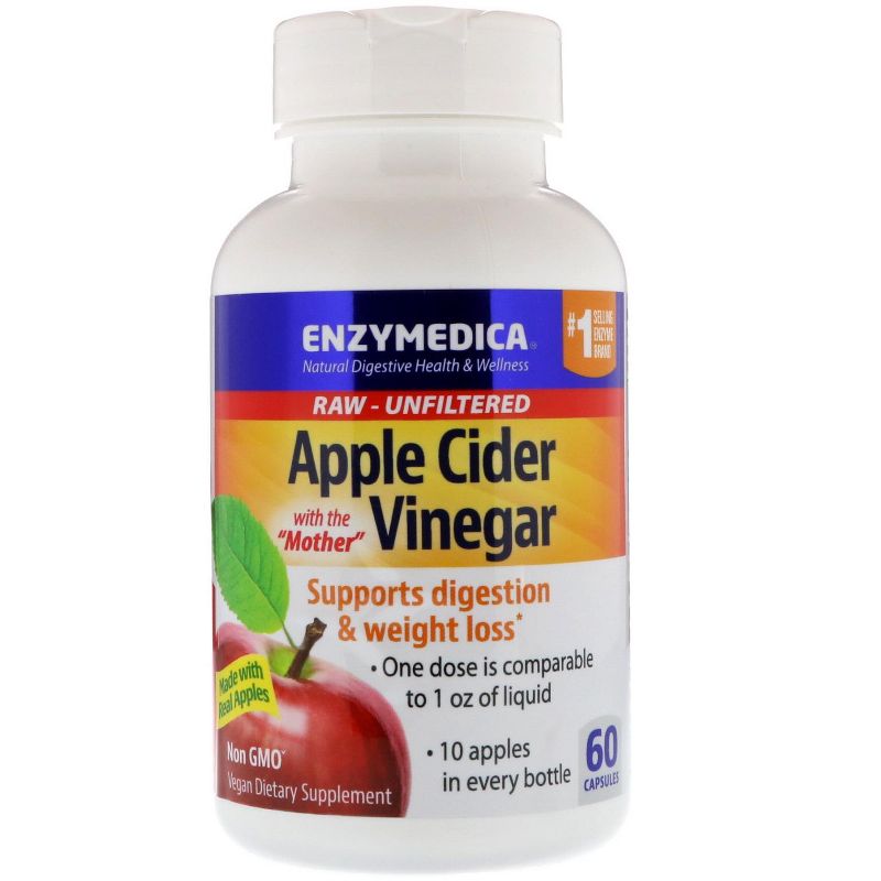 Enzymedica Apple Cider Vinegar, 60 Capsules, Greens and Superfood Supplements