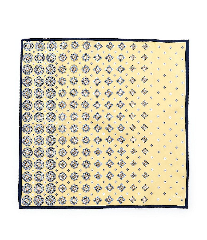 Cremieux Caveni Medallion Silk Pocket Square