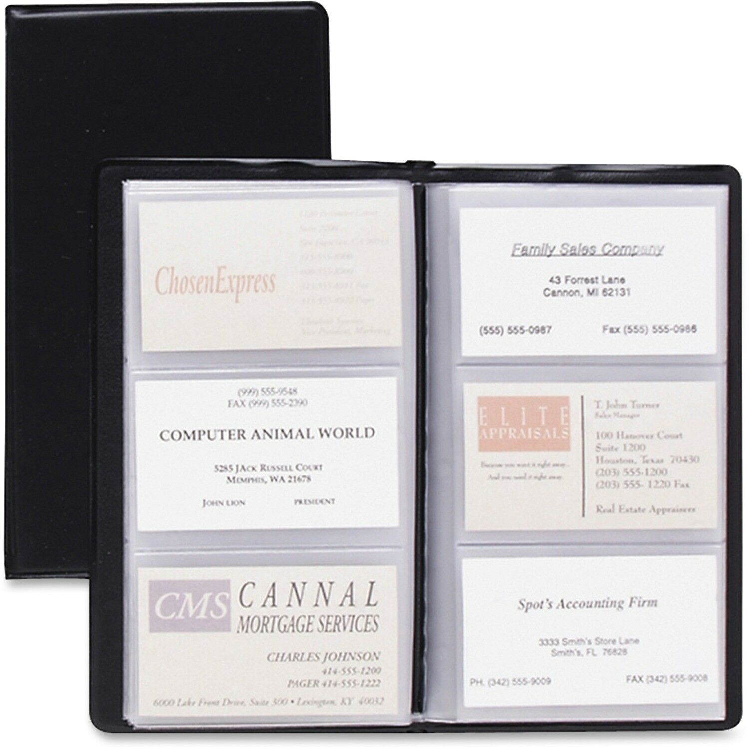 Cardinal Sealed Vinyl 72 Card File - 72 Capacity - 7.75" X 4.38" - Black Vinyl