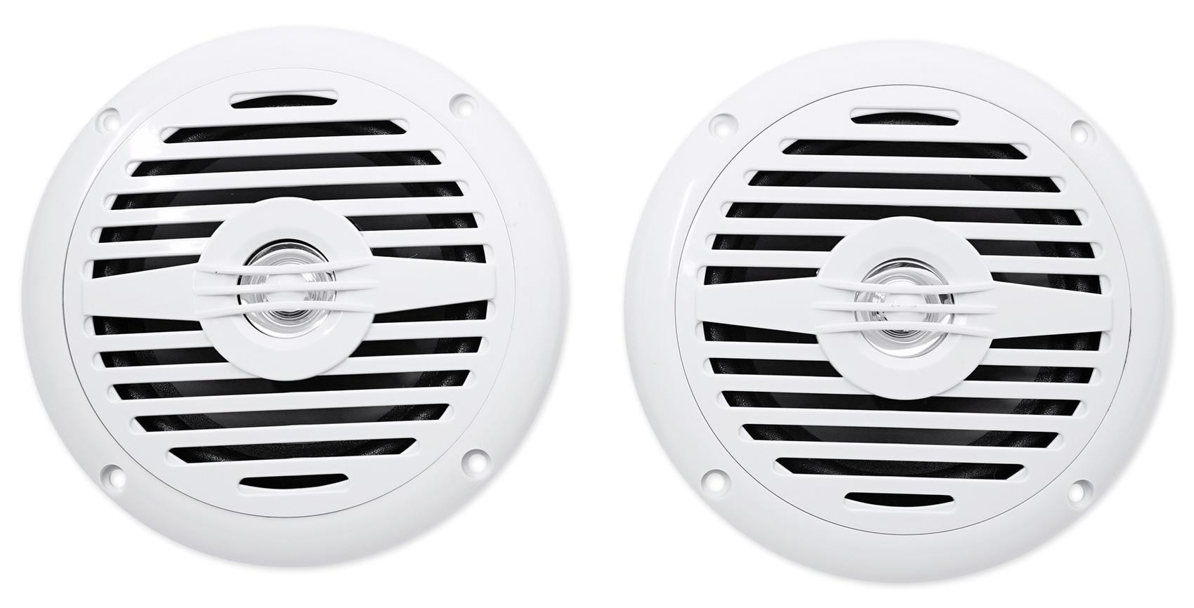 Pair Rockville MS525W 5.25" 400 Watt Waterproof Hot Tub Speakers In White