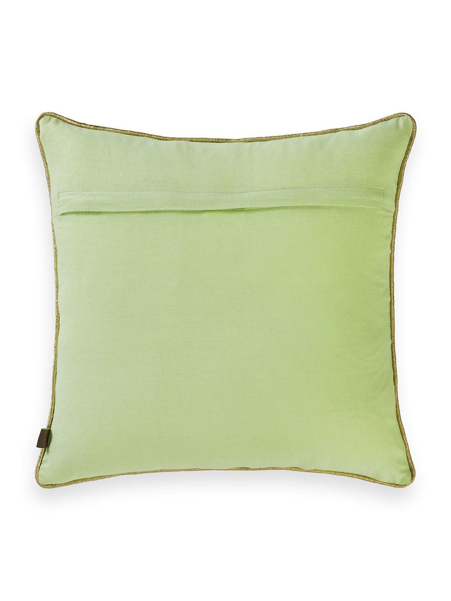 Pure Home and Living Green Cotton Embroidery Cushion Cover