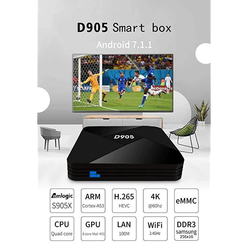 Android TV Box,  4K Android 9.0 Smart TV Box Amlogic S905 Quad Core Media Player Support 3D WiFi HDMI for Home Entertainment
