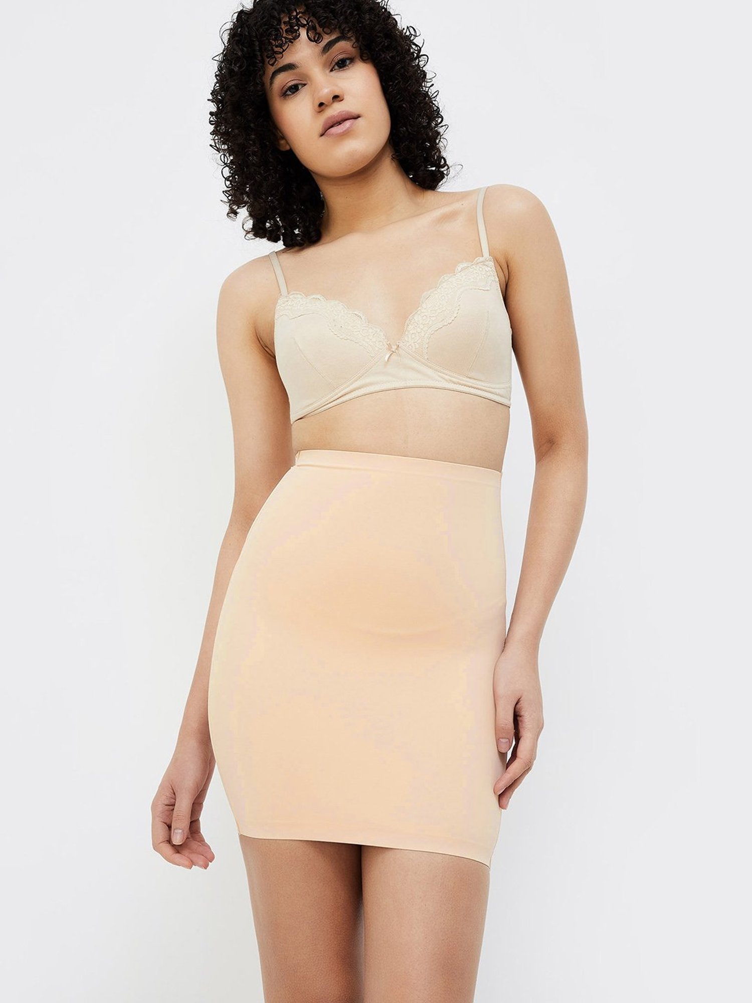 Ginger by Lifestyle Beige Blended Skirt Shapewear