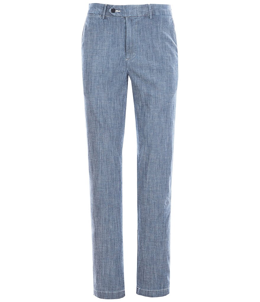 Cremieux Soho Slim-Fit Chambray Flat-Front Casual Pants
