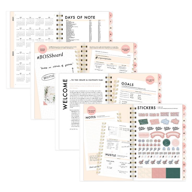 2021 Planner 8.5" x 5.875" Clear Poly Pink - Create & Cultivate