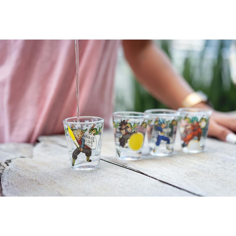 Just Funky Dragon Ball Super Official 2oz Character Shot Glasses Set of 4
