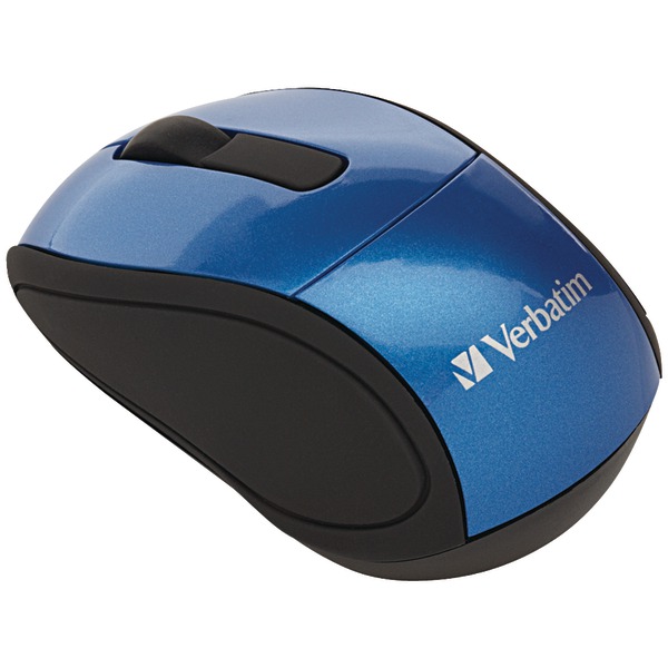 Cordless Optical Computer Mouse, Mini Travel, 3 Buttons, 2.4 GHz (Blue)