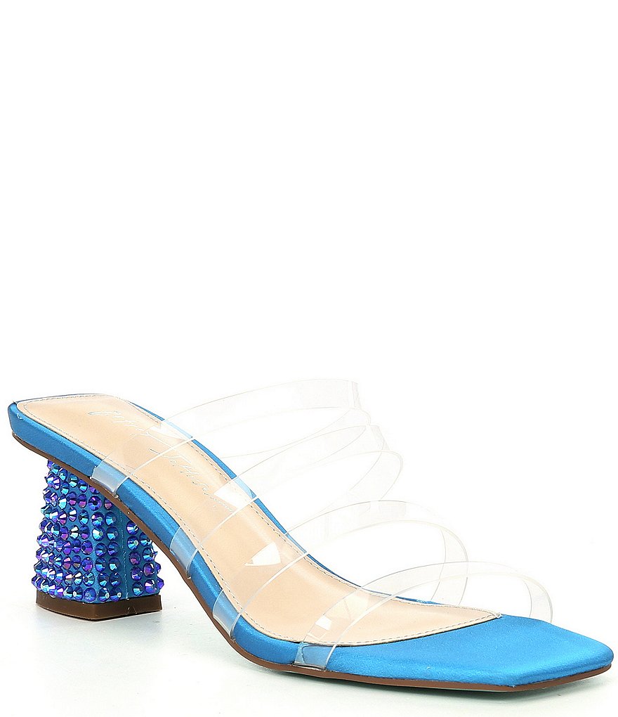 Blue by Betsey Johnson Capri Clear Banded Rhinestone Dress Sandals