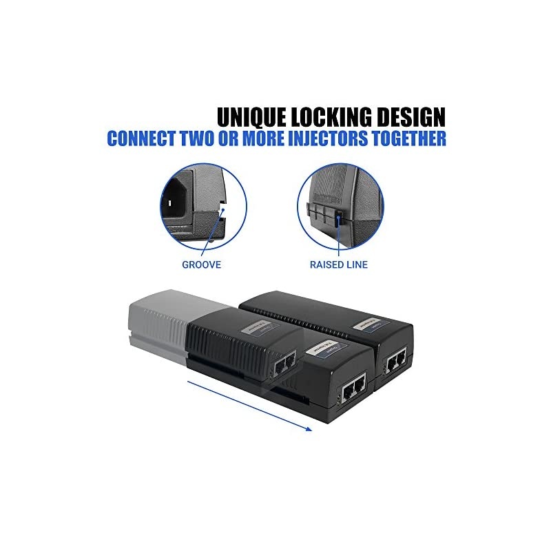 Gigabit Power Over Ethernet PoE+ Injector 30W 8023at up to 100 Meters 325 Feet