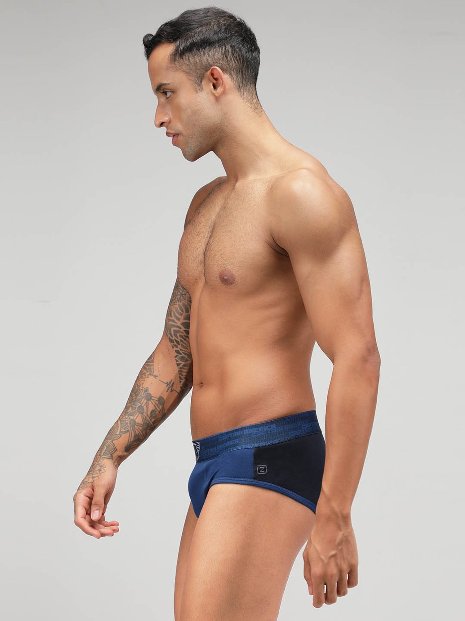 Zoiro Black Jaspe & Navy Jaspe Regular Fit Briefs - Pack Of 2
