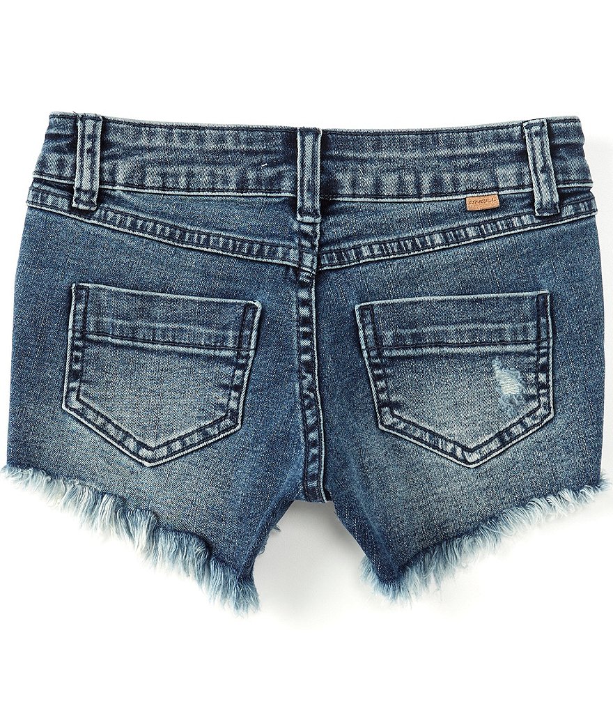 O'Neill Big Girls 7-14 Aiden Frayed-Hem Denim Shorts