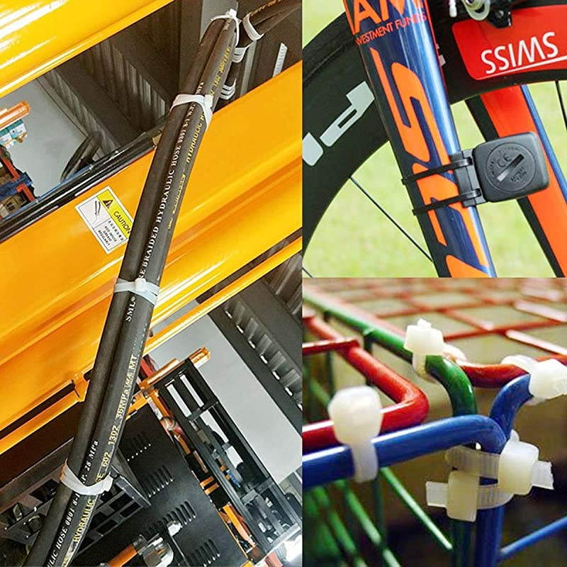 500 Pack Zip Ties Assorted Sizes, ALL Thickened Width 0.19 inch 50 pound Wire Tie Wraps,  Black Plastic Nylon Cable Tie, UV & Heat Resistant Indoor Outdoor Multi-purpose 4-6-8-10-12 Inch