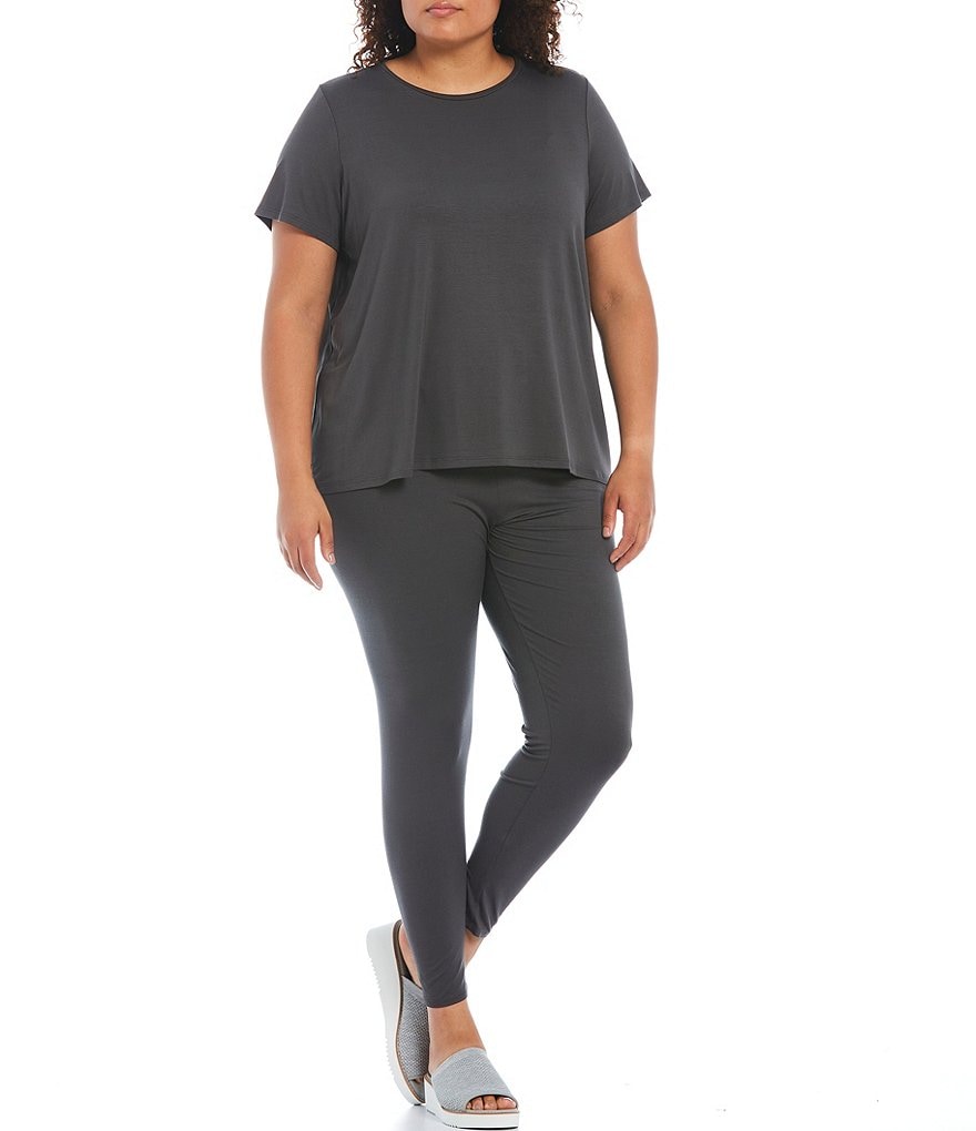 Intro Plus Size Bella Solid Double Knit Slim Her Leggings