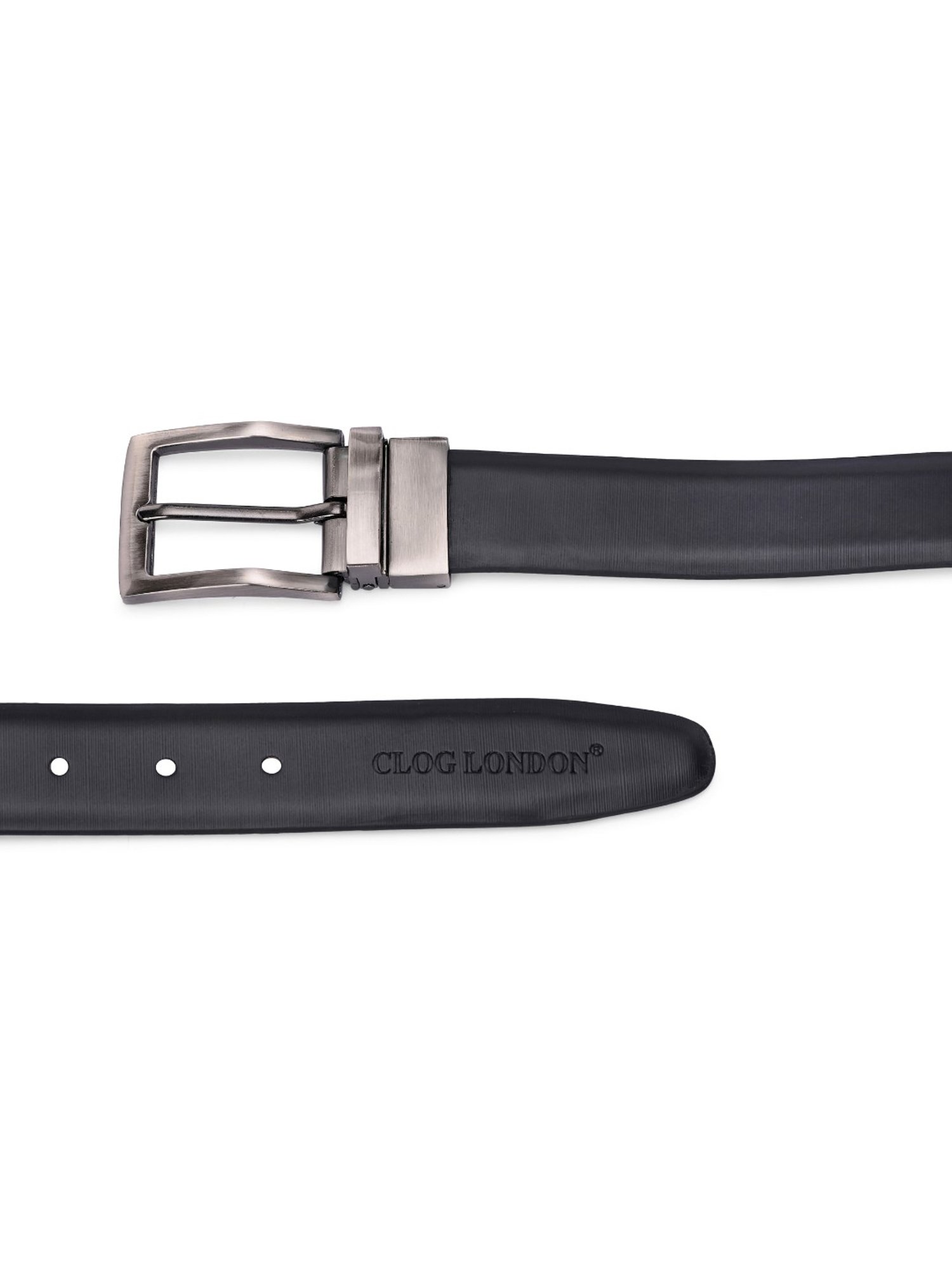 Clog London Black & Brown Leather Reversible Formal Belt