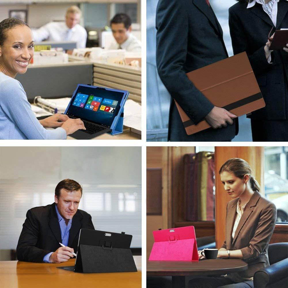 Fintie Surface Pro 6 Case - Premium Vegan Leather Folio Stand Cover with Stylus Holder, Compatible with Microsoft Surface Pro (5th Gen) / Pro 4 / Pro 3 and Type Cover Keyboard (Love Tree)