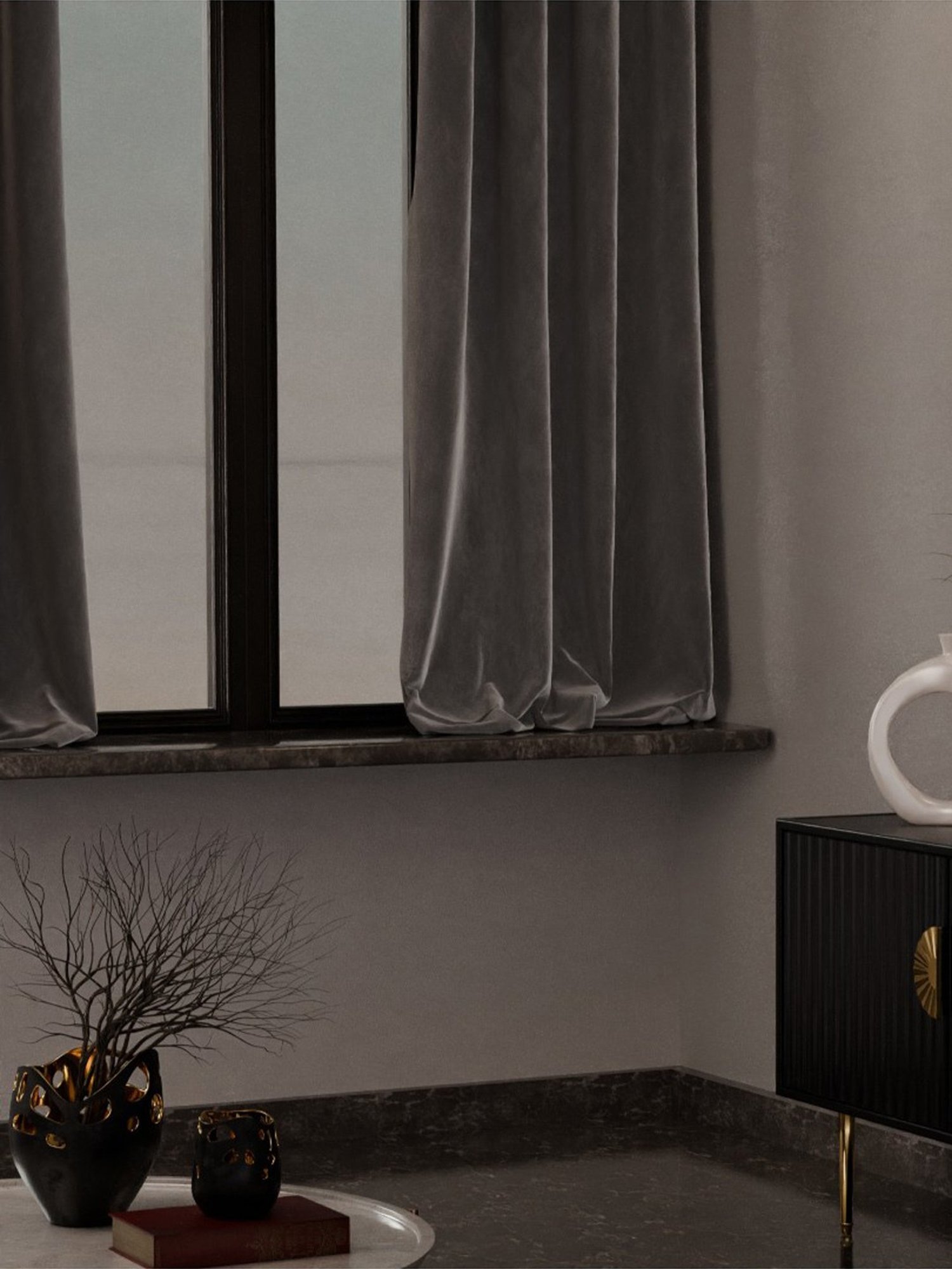 Swayam Brown Paisley J&B Blackout Eyelet Door Curtain - Single Piece (7 Ft)