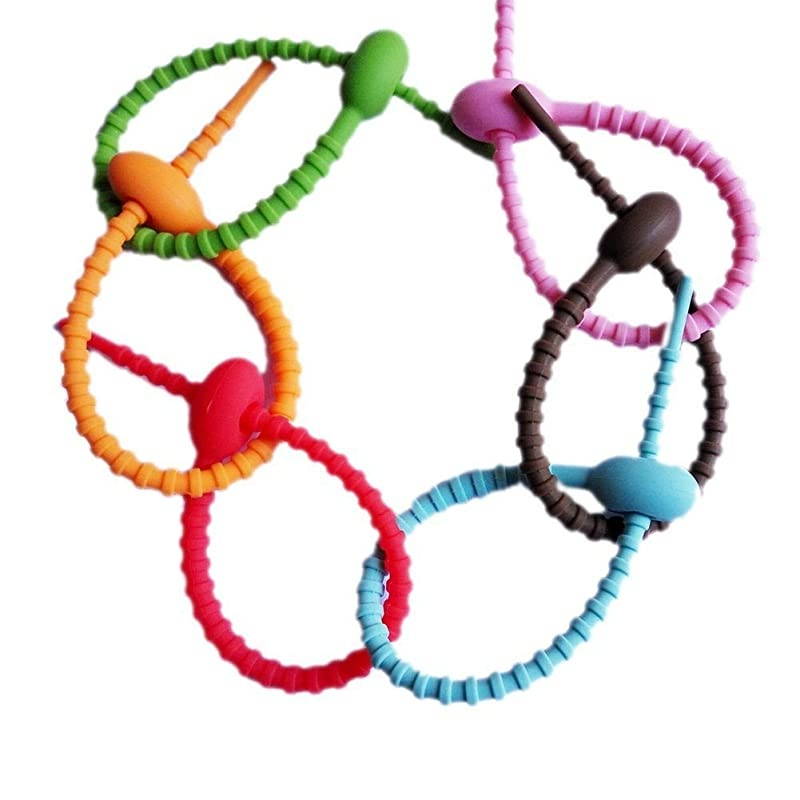 Silicone Cable Twist Ties Organizer Perfect for Cord Management, Electronics Wire Strips, Kitchen, Garden Rubber Wraps and Gear Zip Tie Straps (7 inches) 30-Pack - Blue