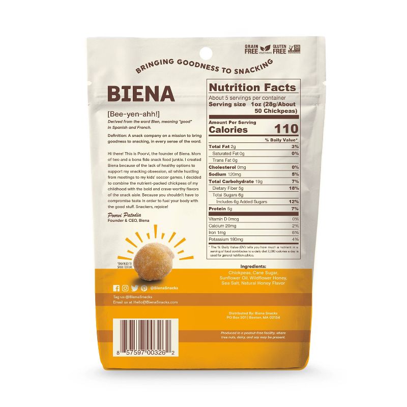 Biena Honey Roasted Chickpeas 5oz