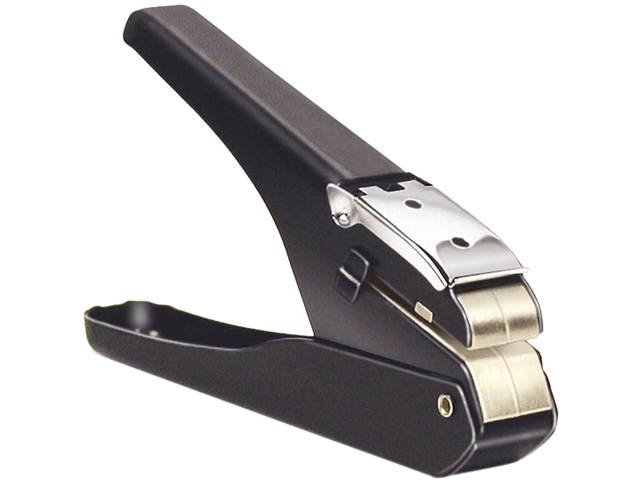 McGill MCG16500 Handheld Badge Punch, 0.56" x 0.13" Horizontal Slot, 0.13" - 0.63" Reach, Black/Chrome