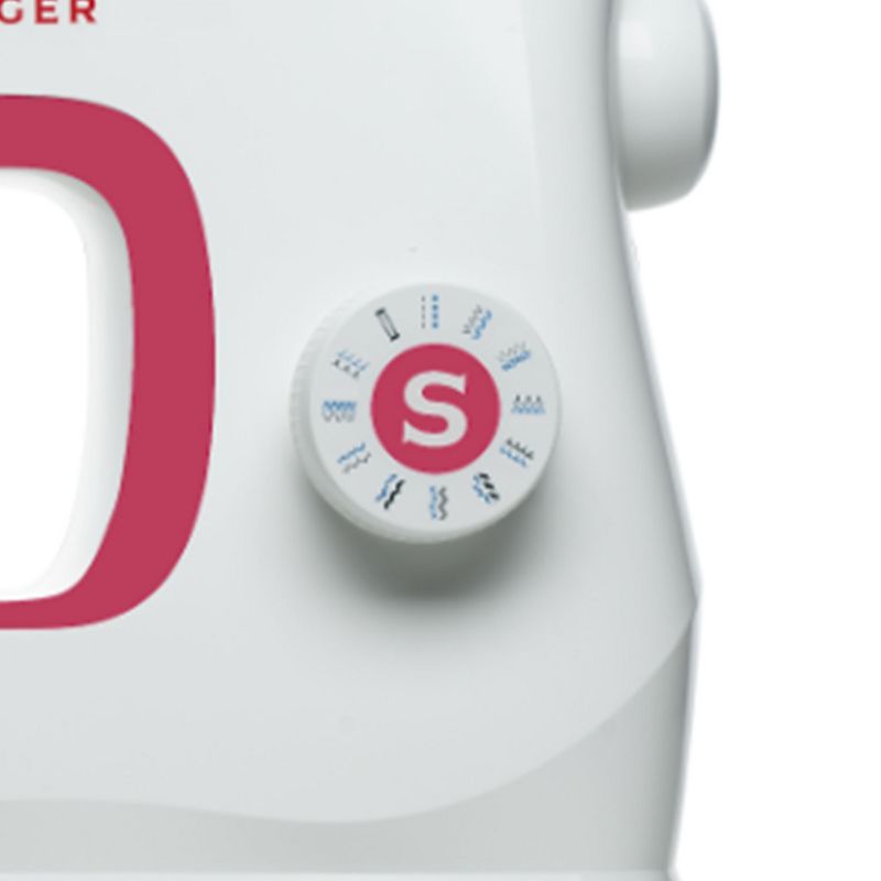 Singer MX231 Sewing Machine with Convenient Built In Needle Threader, 97 Stitch Applications, and Automatic 1 Step Buttonhole, White