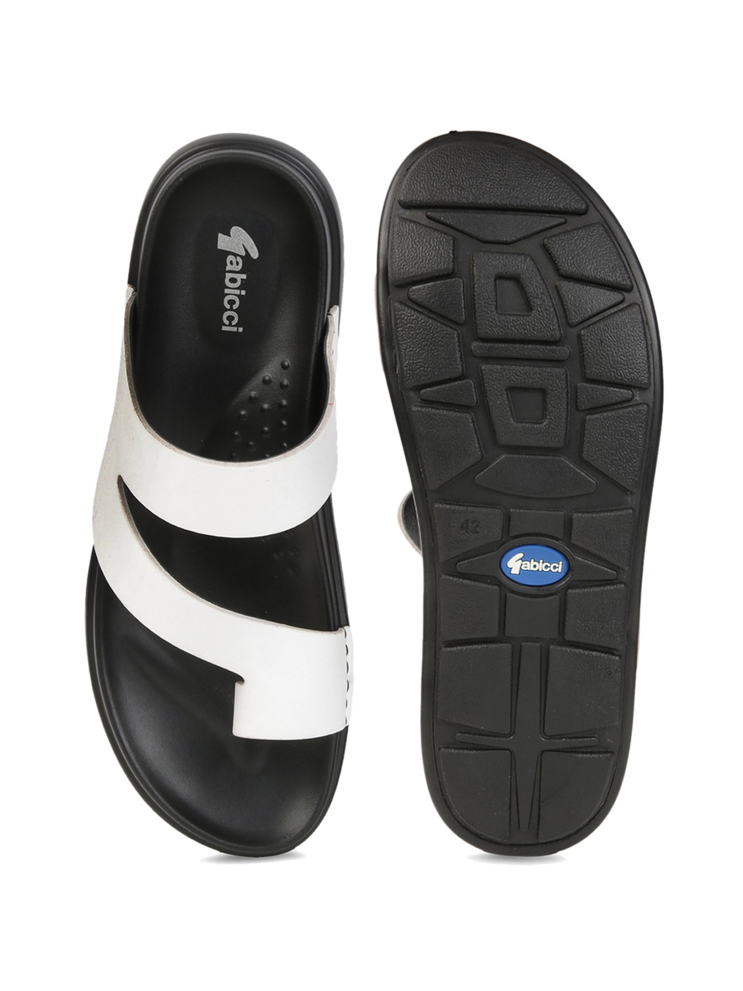 Gabicci Men's Mobile G White Toe Ring Sandals