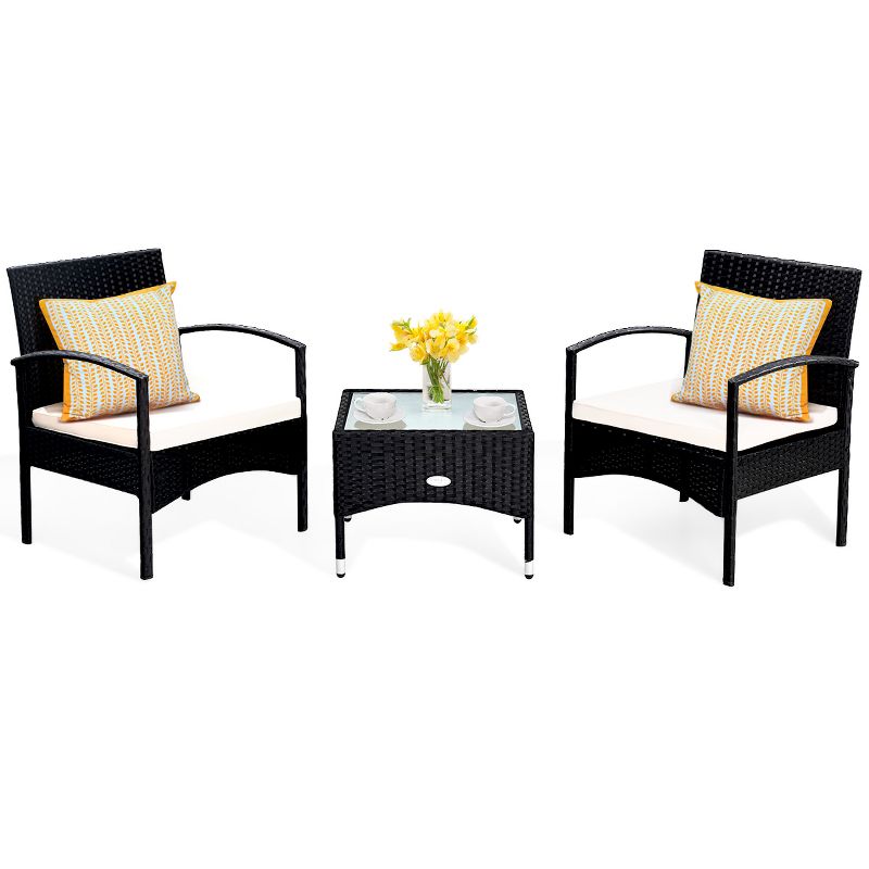 La Sola 3pc Metal Bistro Set - Black/Bronze - Christopher Knight Home