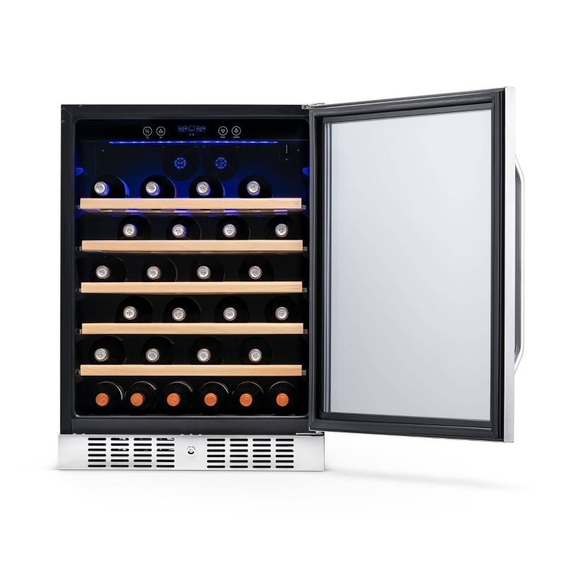 NewAir 52 Bottle Built-In Compressor Wine Cooler - Stainless Steel AWR-520SB